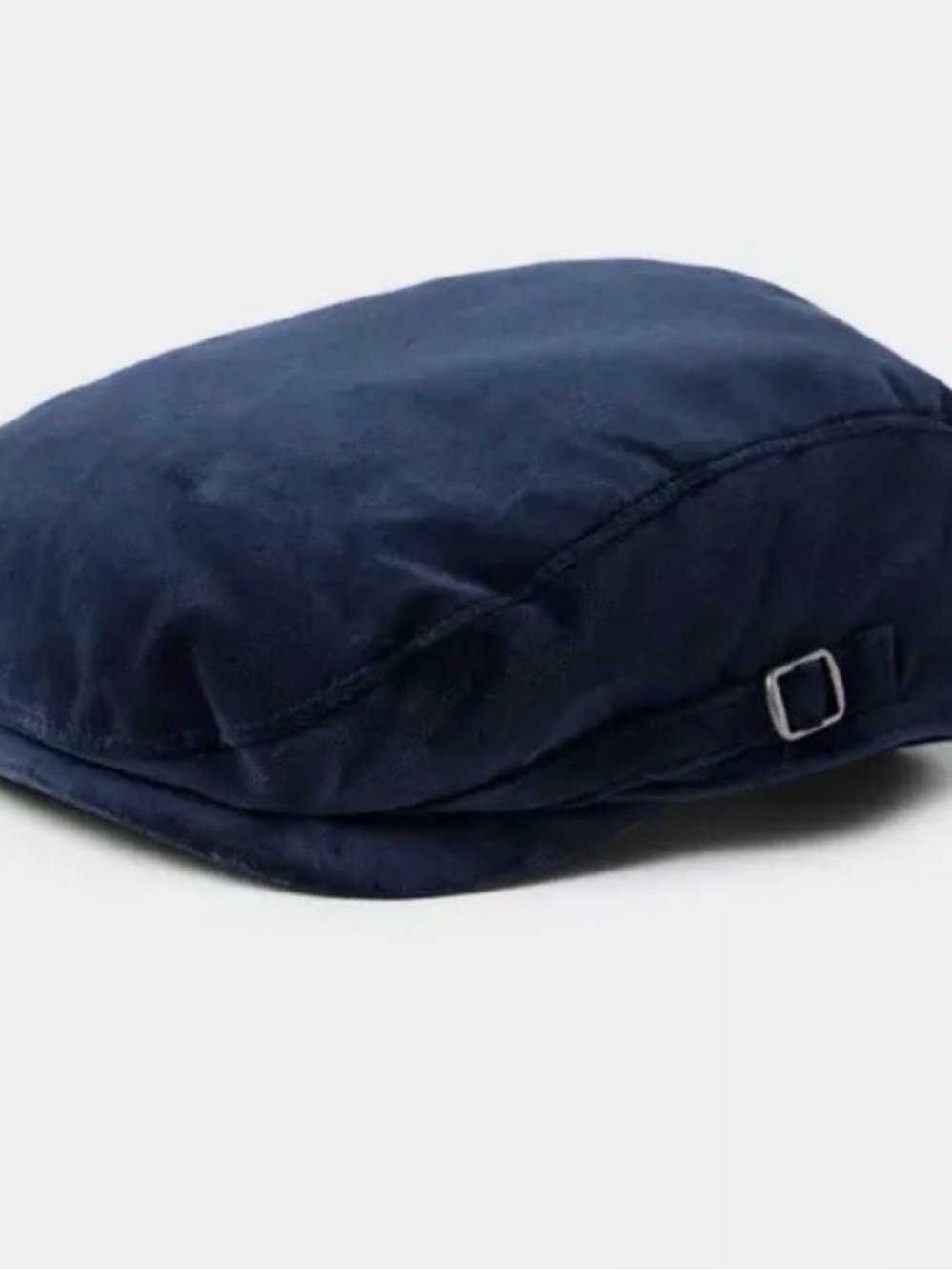Janie and Jack Navy Cotton Flat Cap with Side Buckle